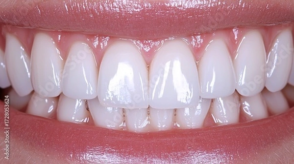 Fototapeta A close up of a perfect and beautiful set of teeth