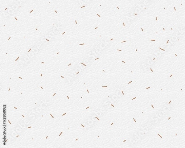 Fototapeta Brown sparse rectangular sprinkles background, crumpled white paper effect