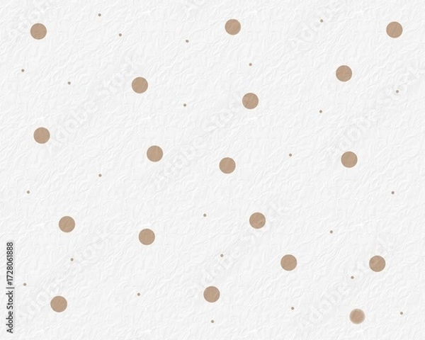 Fototapeta large dots background and small light brown color, crumpled paper effect