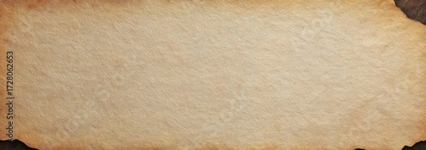 Fototapeta Aged parchment paper with burned edges and a textured, weathered appearance creating a vintage and nostalgic feel