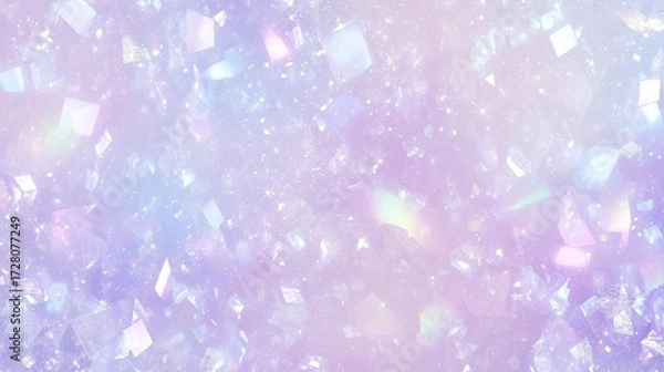 Fototapeta On a light purple background with iridescent glitter, it creates a captivating and dreamy atmosphere, while the delicate fabric texture adds layers to the overall aesthetic.
