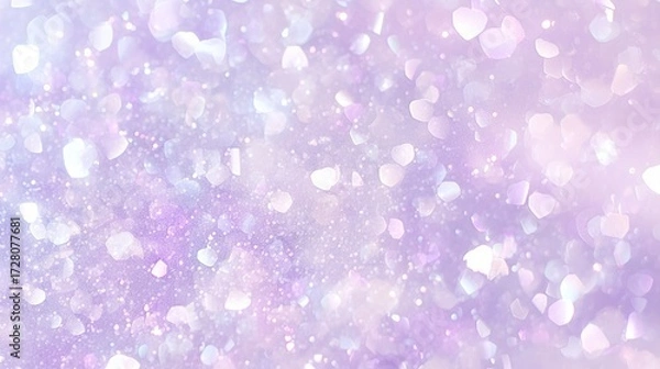 Fototapeta On a light purple background with iridescent glitter, it creates a captivating and dreamy atmosphere, while the delicate fabric texture adds layers to the overall aesthetic.