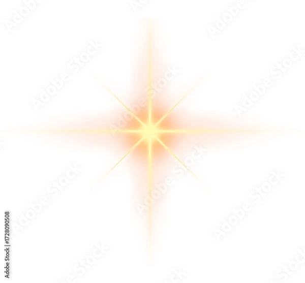 Obraz The dust sparks and golden stars shine with special light. Vector sparkles on a transparent background. . Stock royalty free vector illustration. PNG