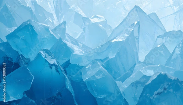 Fototapeta Abstract Texture Background of Broken Cold Blue Ice Shards