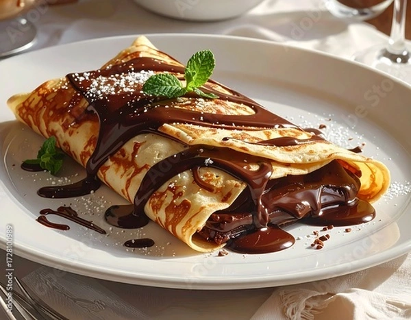 Fototapeta Scrumptious Chocolate Cr?pe Delight