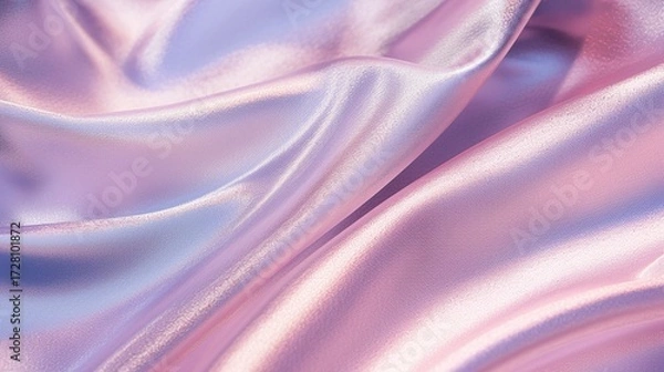 Fototapeta The close-up shot showcases soft flowing lines and rainbow colors in the fabric, creating a dreamy atmosphere, perfect for creative projects or as a cozy, vibrant wallpaper.