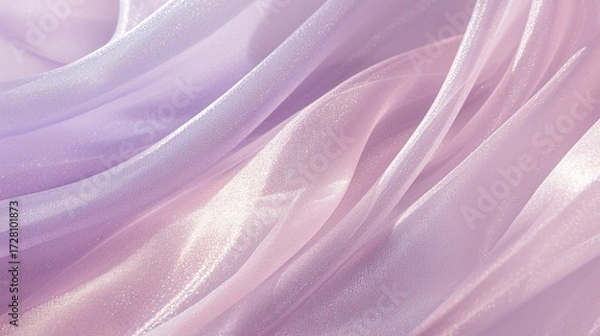 Fototapeta The close-up shot showcases soft flowing lines and rainbow colors in the fabric, creating a dreamy atmosphere, perfect for creative projects or as a cozy, vibrant wallpaper.