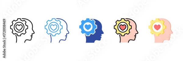 Fototapeta Emotional Intelligence Multi Style Icon Set