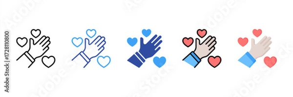 Fototapeta Compassion Multi Style Icon Set