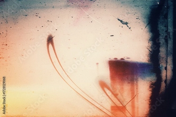 Fototapeta Retro dirty noisy photo film grainy texture background dust scratches damaged effect, abstract grainy light leaks with dirty and dust, grunge and rough texture noisy gradient shape backdrop 