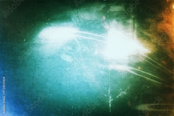 Fototapeta Retro dirty noisy photo film grainy texture background dust scratches damaged effect, abstract grainy light leaks with dirty and dust, grunge and rough texture noisy gradient shape backdrop 