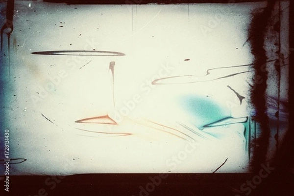 Fototapeta Retro dirty noisy photo film grainy texture background dust scratches damaged effect, abstract grainy light leaks with dirty and dust, grunge and rough texture noisy gradient shape backdrop 