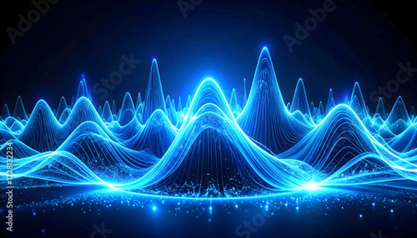 Fototapeta A digitally designed background with undulating mountain shapes