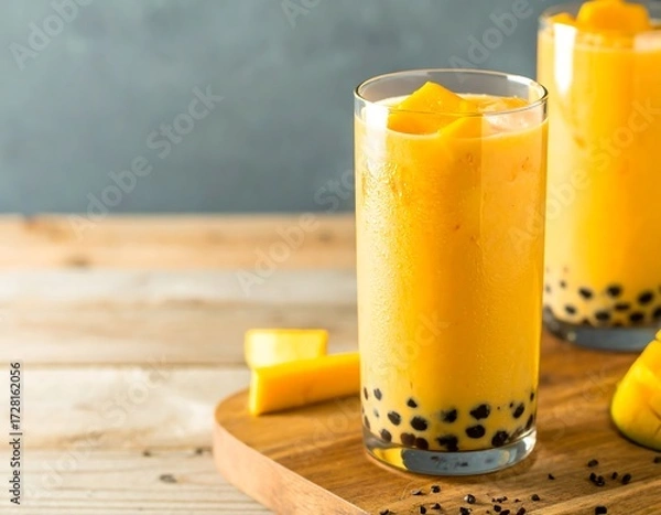 Obraz Refreshing mango bubble tea
