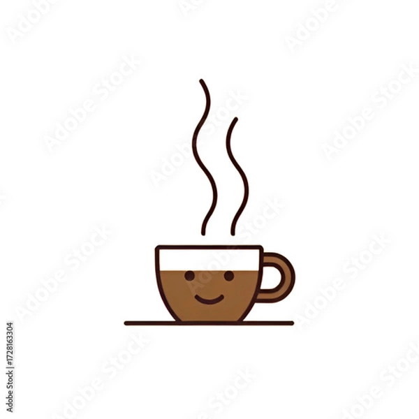 Fototapeta Coffee Icon: A Warm Smile in Every Sip – The Universal Symbol of Comfort & Energy