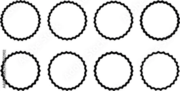 Obraz Eight circular shapes with a jagged edge pattern arranged in two rows.