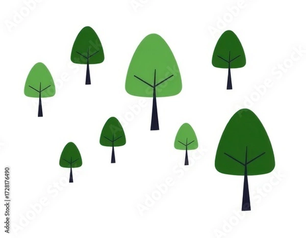 Fototapeta trees on white background  The collection of  trees ui interface user