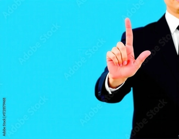 Fototapeta Businessman Hand shows the sign of the top service the best Quality assurance Guarantee Standards ISO certification and standardization concept guarantee product and ISO service concept ui interface u