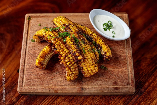 Fototapeta Corn ribs vegan vegetarian Plant based food concept