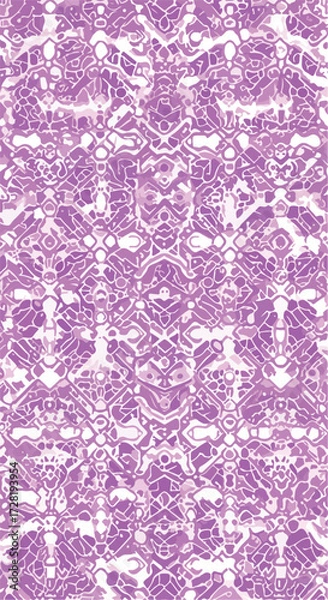 Fototapeta Intricate purple pattern with symmetrical design and detailed textures.