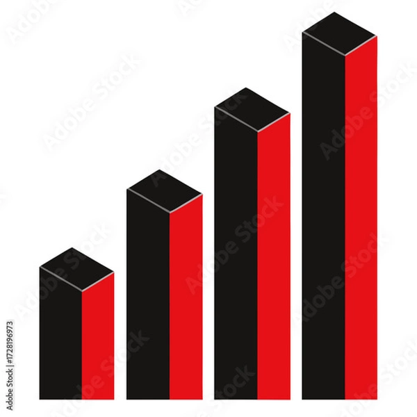 Obraz red & black business graph