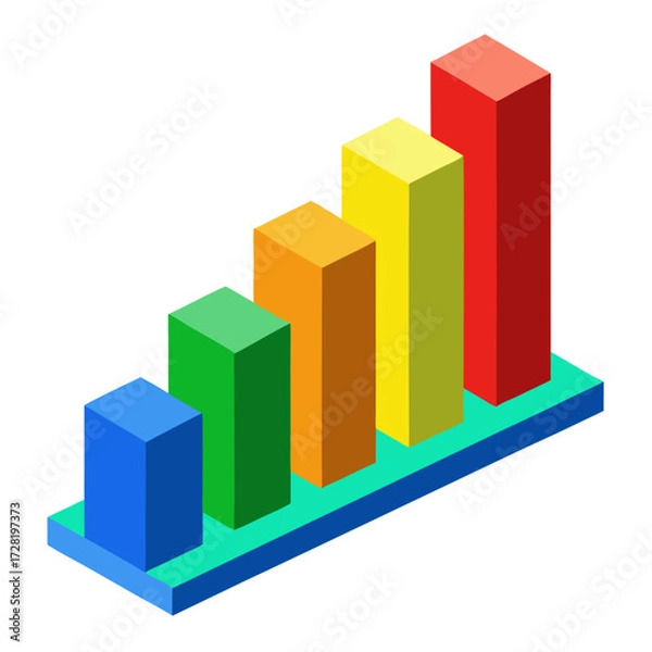 Obraz 3d business graph