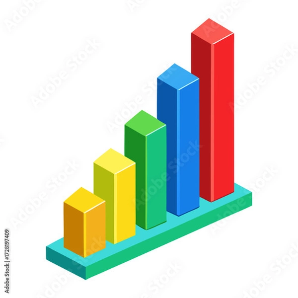 Obraz business graph on white background