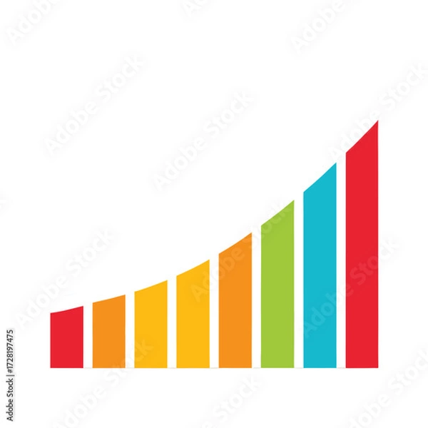 Obraz growth chart with multi coloured bar