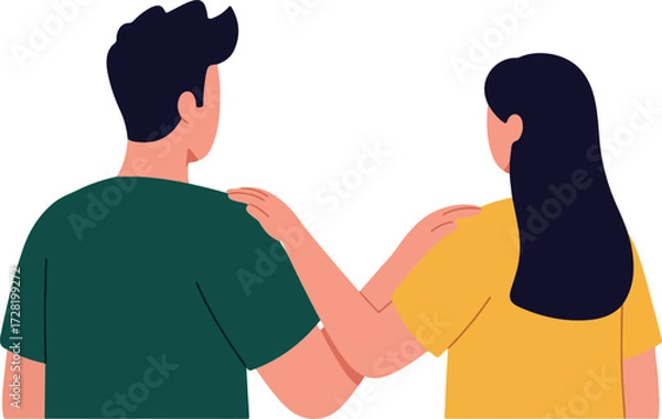 Fototapeta Supportive couple sharing a moment of comfort and understanding together.