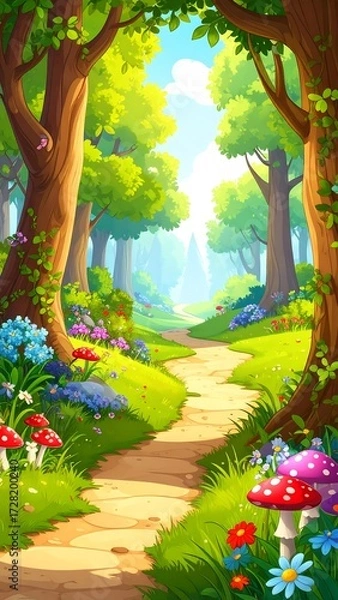 Obraz A vibrant, whimsical forest path