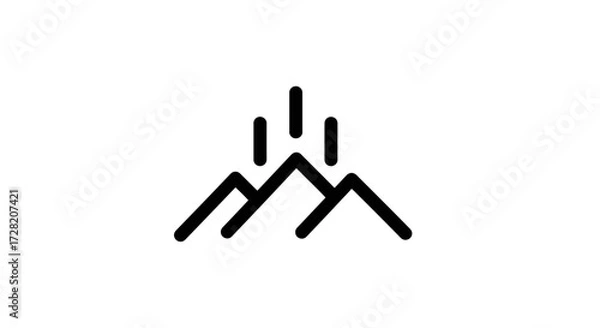 Obraz Modern minimalist mountain peak logo symbol representing adventure, exploration, and natural beauty for branding