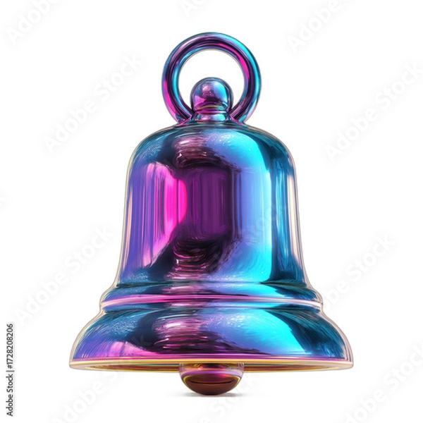 Fototapeta Stunning iridescent bell design, modern and vibrant with rich colors, perfect for celebrations, announcements, or creative projects with a touch of elegance