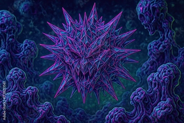 Fototapeta Geometric Infection Core Suspended in Void