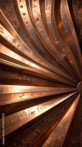 Obraz Abstract copper design radiating from center