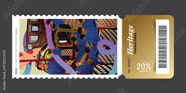 Fototapeta Illustration of Javanese Culture in a Flat Design Style