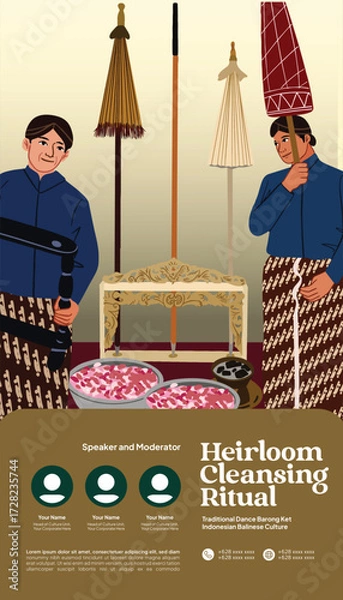 Fototapeta Illustrating Javanese Culture with Indonesian Flat Design