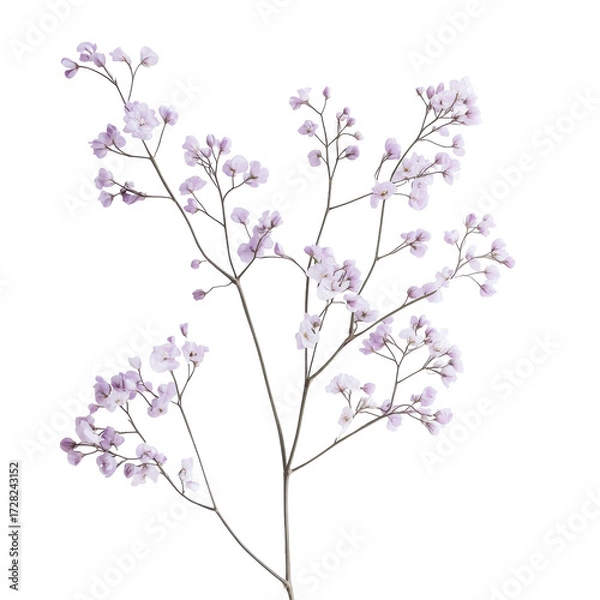 Fototapeta Delicate Baby Breath Flowers on Black Background Botanical Beauty isolated on a white background
