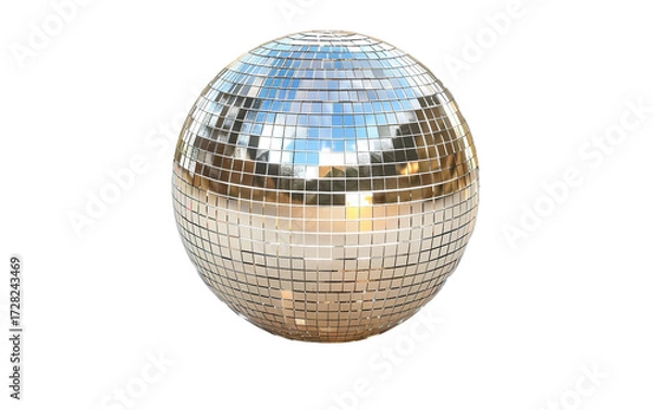 Obraz Sparkling Mirrored Mini Disco Sphere on white background