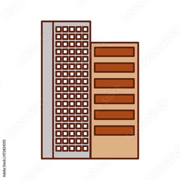 Fototapeta building business office or apartment residential urban structure vector illustration
