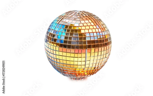 Obraz Mini Disco Ball with Western Reflection on white background