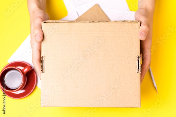 Obraz The man gives a package