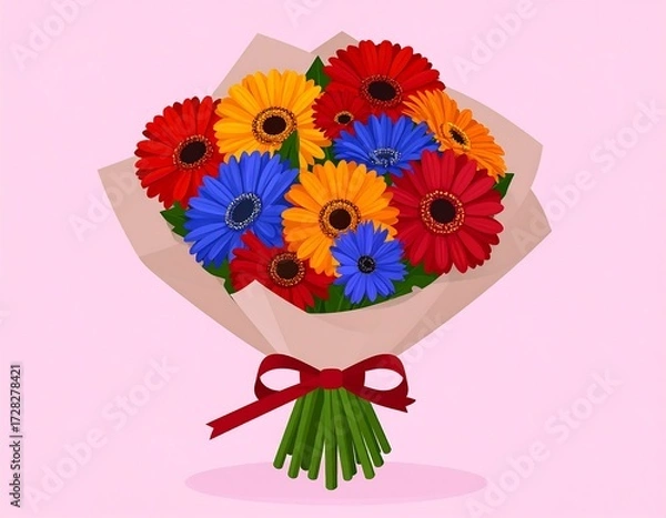 Obraz Vibrant flower bouquet arrangement in pastel colors