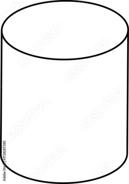Obraz 黒い線の円柱のベクターイラスト素材