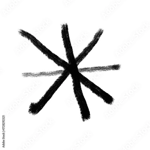 Fototapeta Hand drawn asterisk isolated on transparent background for graphic design use