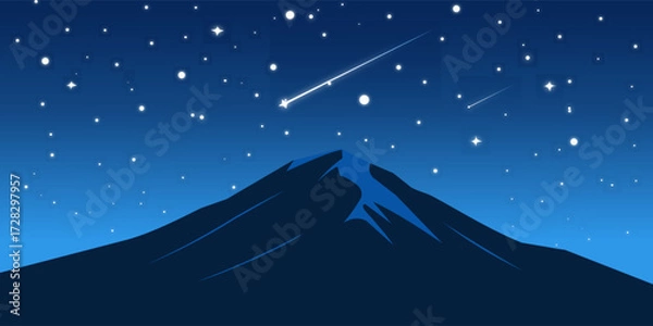 Obraz Starry Night over Dark Mountains