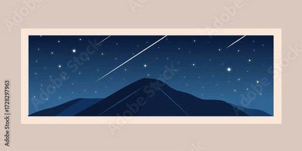 Obraz Starry Night over Dark Mountains