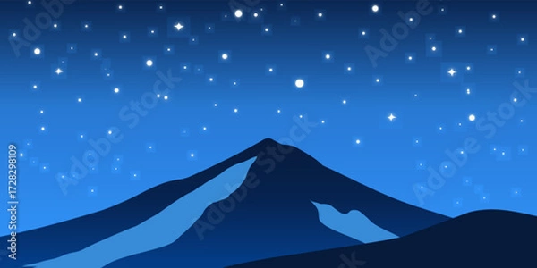 Obraz Starry Night over Dark Mountains