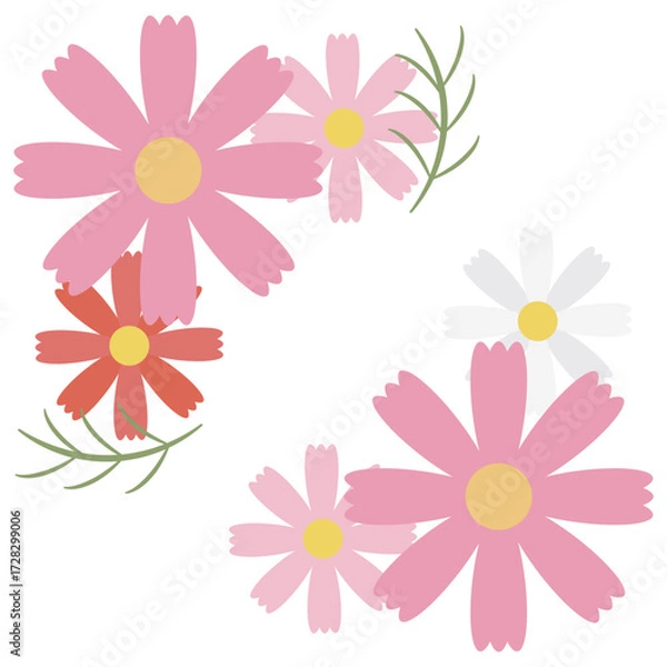 Obraz コスモスの花の挿絵