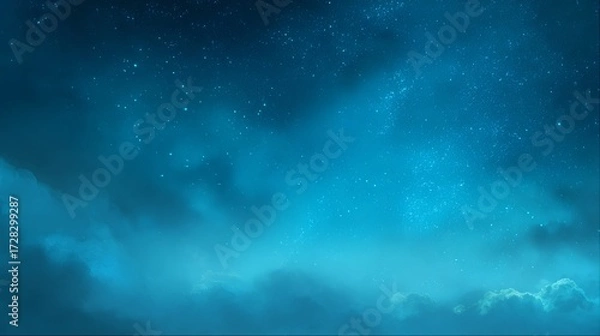 Fototapeta Radiant Milky Way in a Dreamy Night Sky with Shining Stars and a Touch of Dawn Light