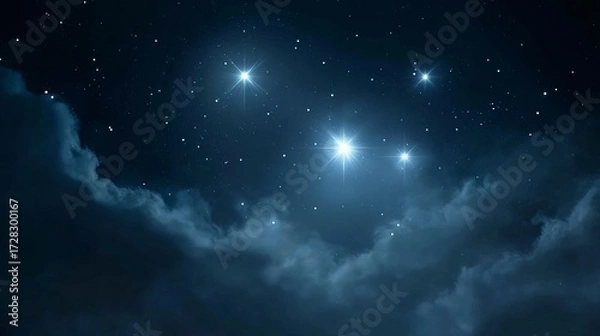 Fototapeta Radiant Milky Way in a Dreamy Night Sky with Shining Stars and a Touch of Dawn Light